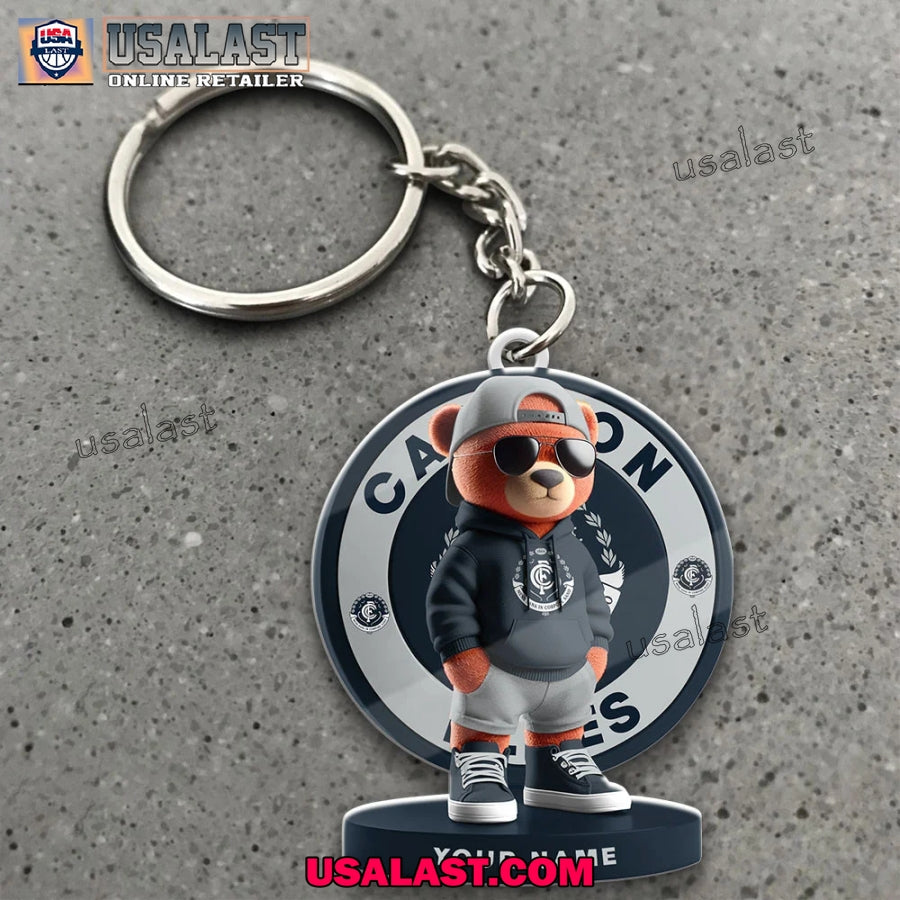 Carlton Football Club Teddy Bear Custom Keychain