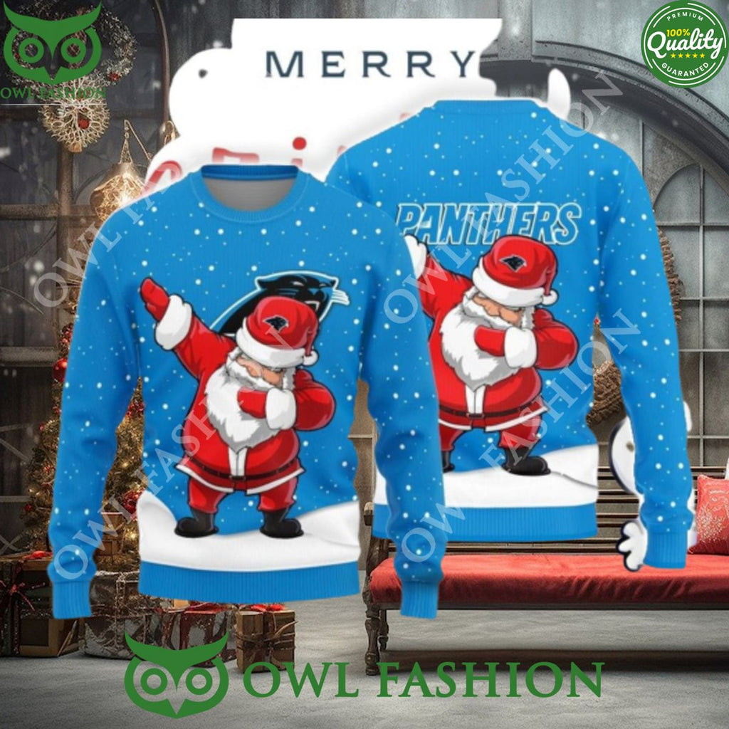 Carolina Panthers Dab Santa New Style Sweater Jumper