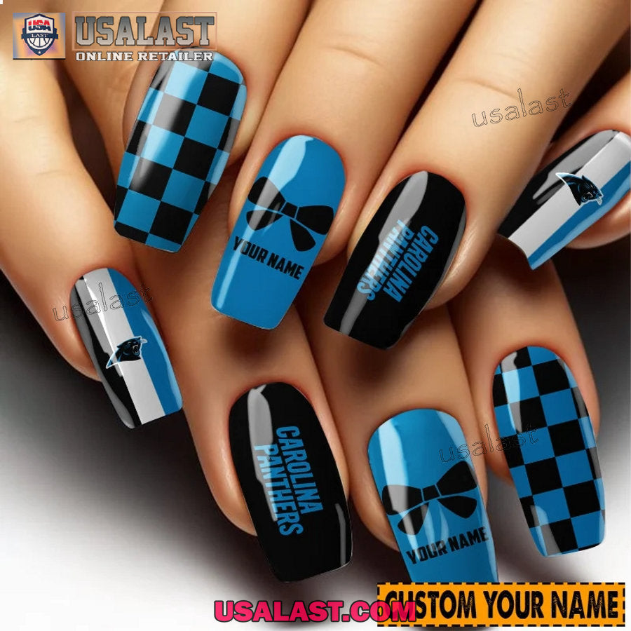 Carolina Panthers Women Custom Nails Set