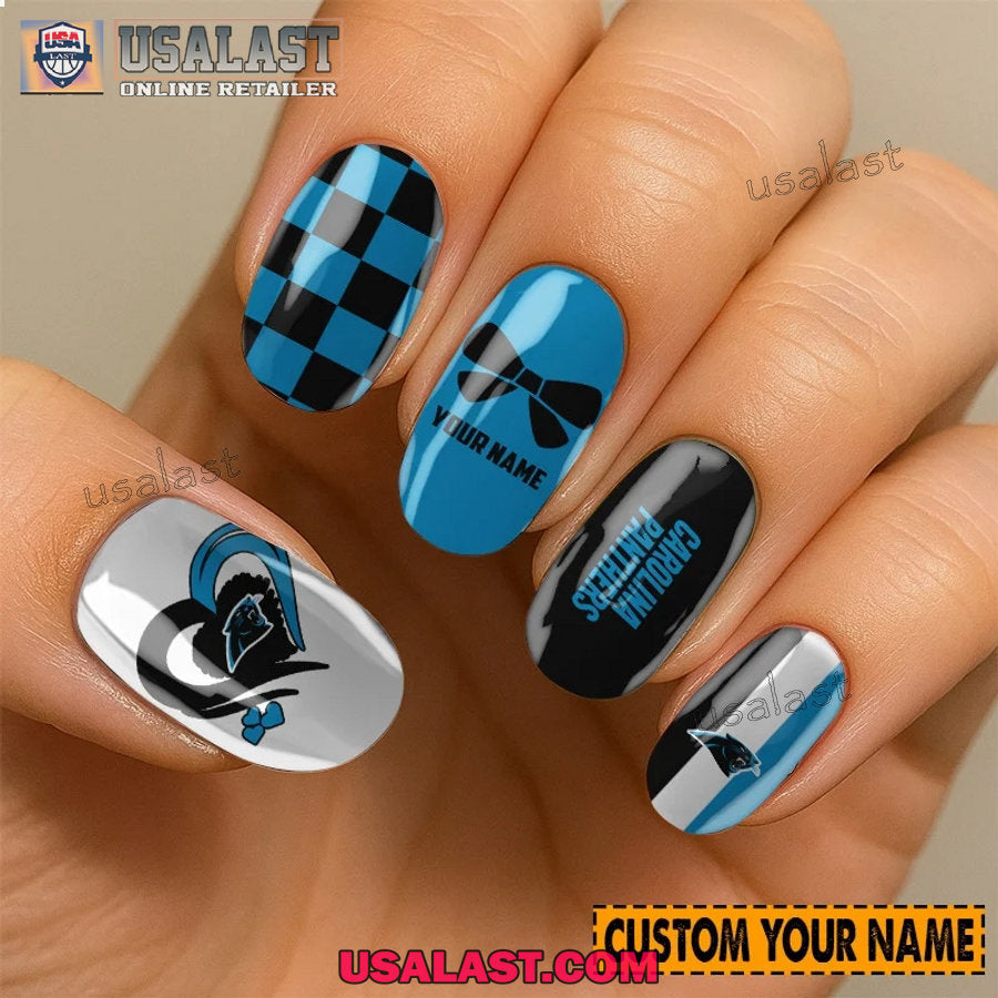 Carolina Panthers Women Custom Nails Set