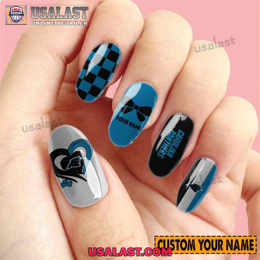 Carolina Panthers Women Custom Nails Set