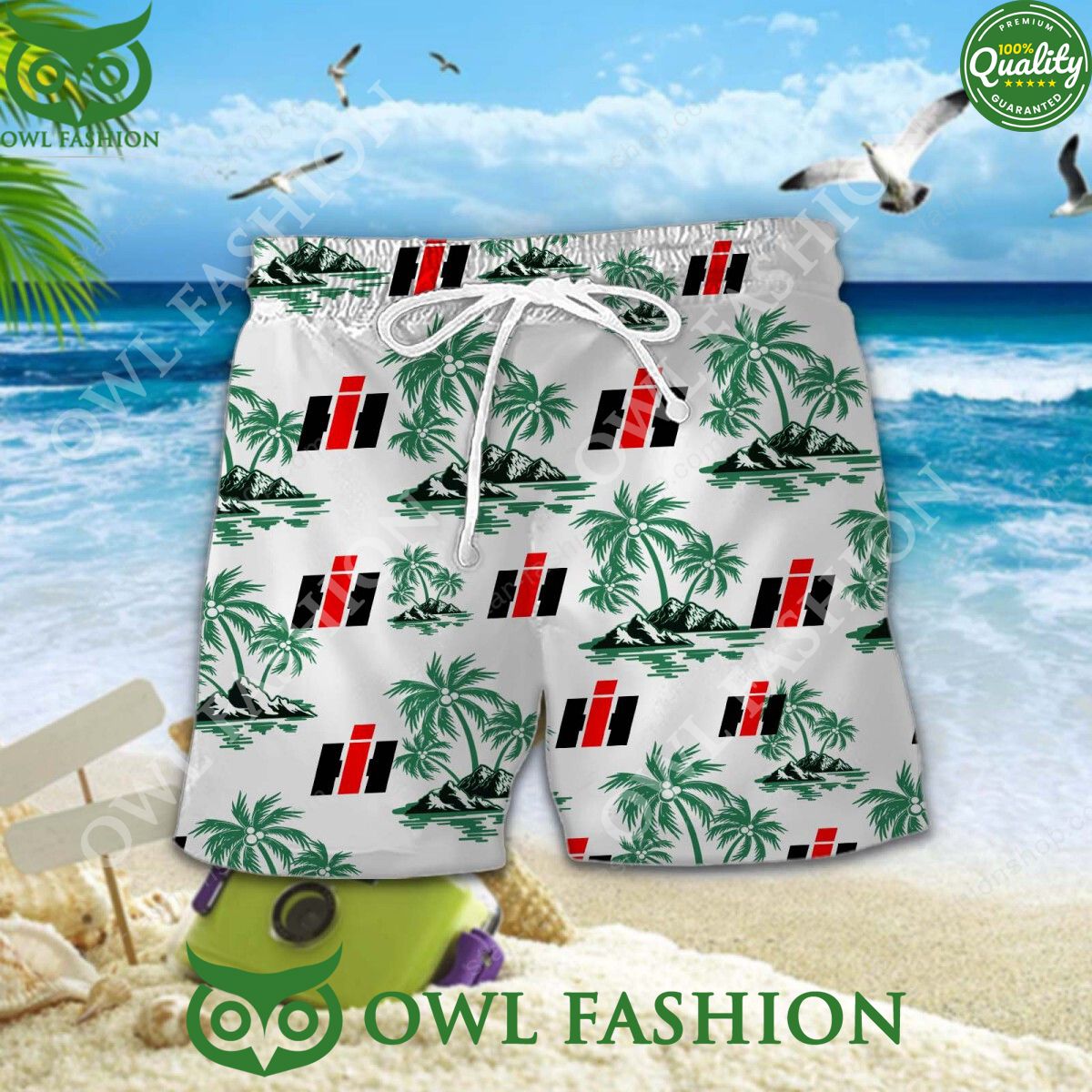 Case IH American agricultural machinery manufacturer hawaiian shirt and short