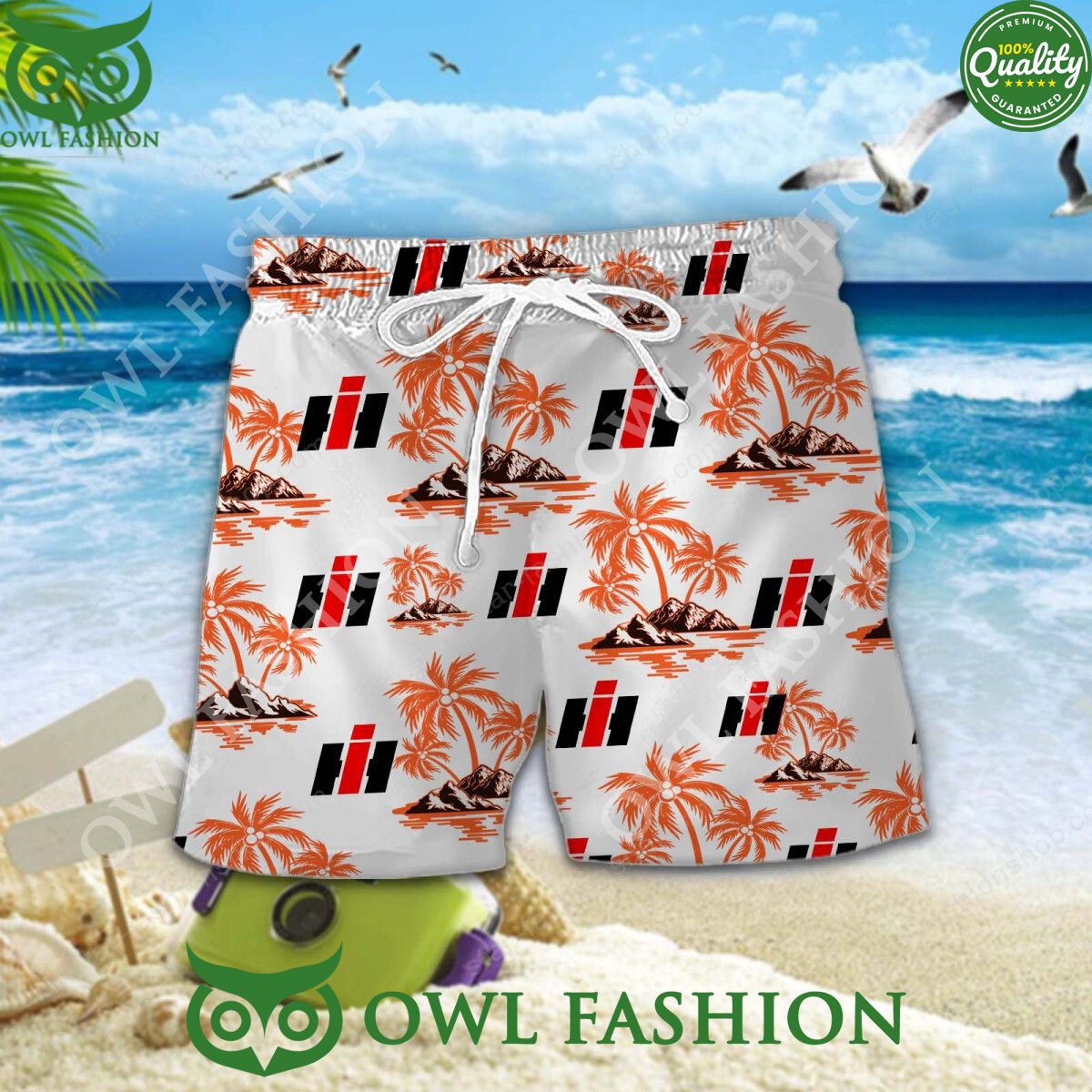 Case IH American agricultural machinery manufacturer hawaiian shirt and short