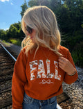 Burnt Orange Pumpkin Fall Bow Coquette Sweatshirt