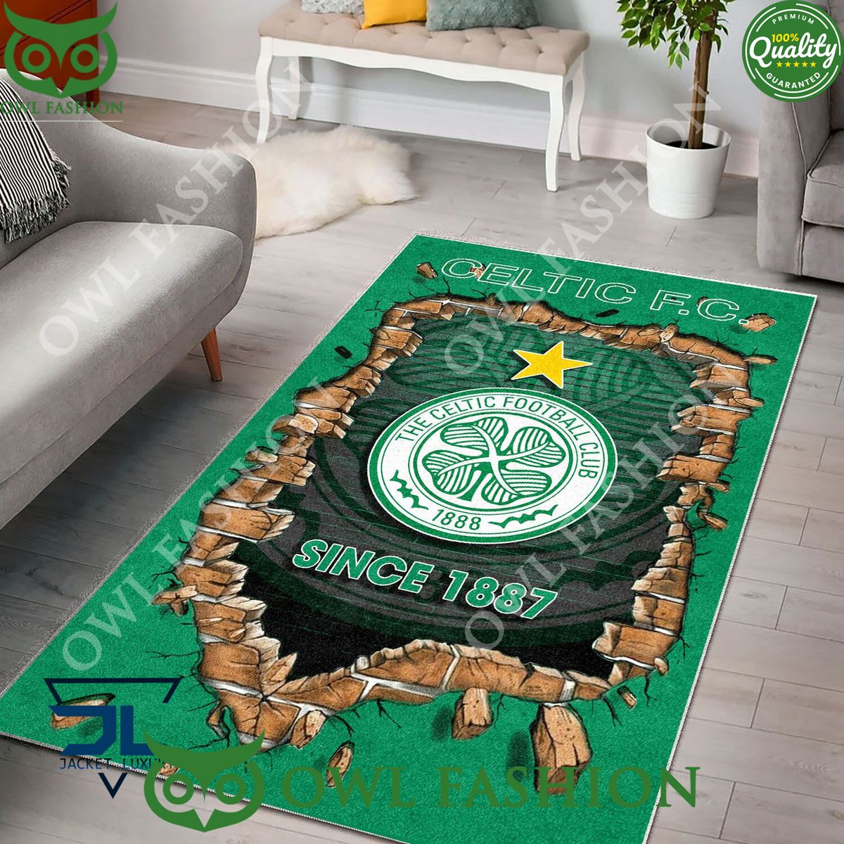 Celtic F.C. 1781 Scottish Broken Wall Living Room Carpet