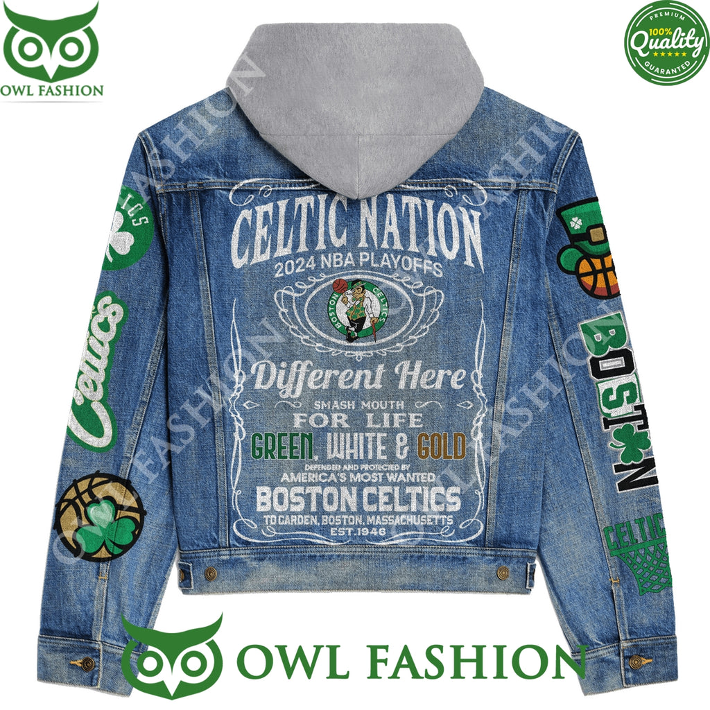 Celtic Nation 2024 NBA Playoffs Different Here Denim Jacket
