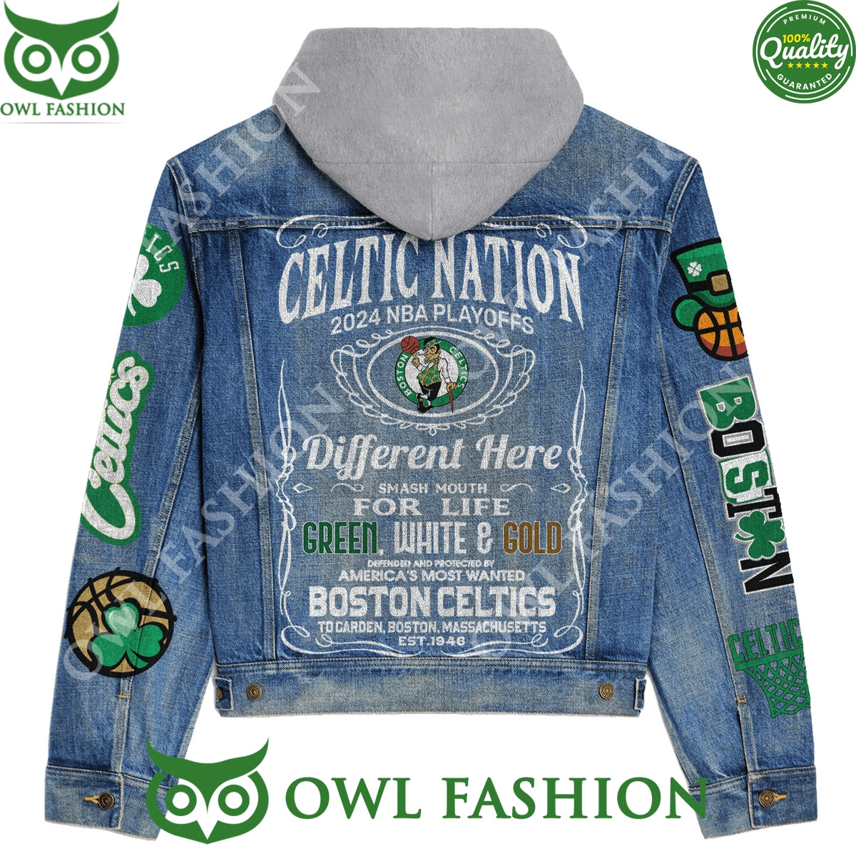 Celtic Nation 2024 NBA Playoffs Different Here Denim Jacket