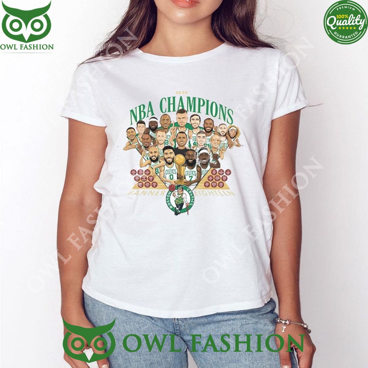 Celtics Parade 2024 NBA Champions Banner Eighteen Shirt