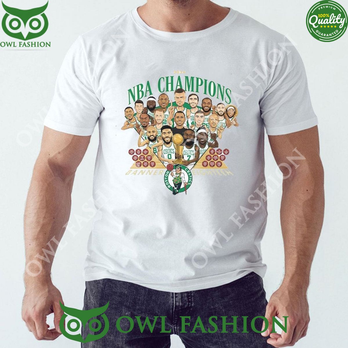 Celtics Parade 2024 NBA Champions Banner Eighteen Shirt