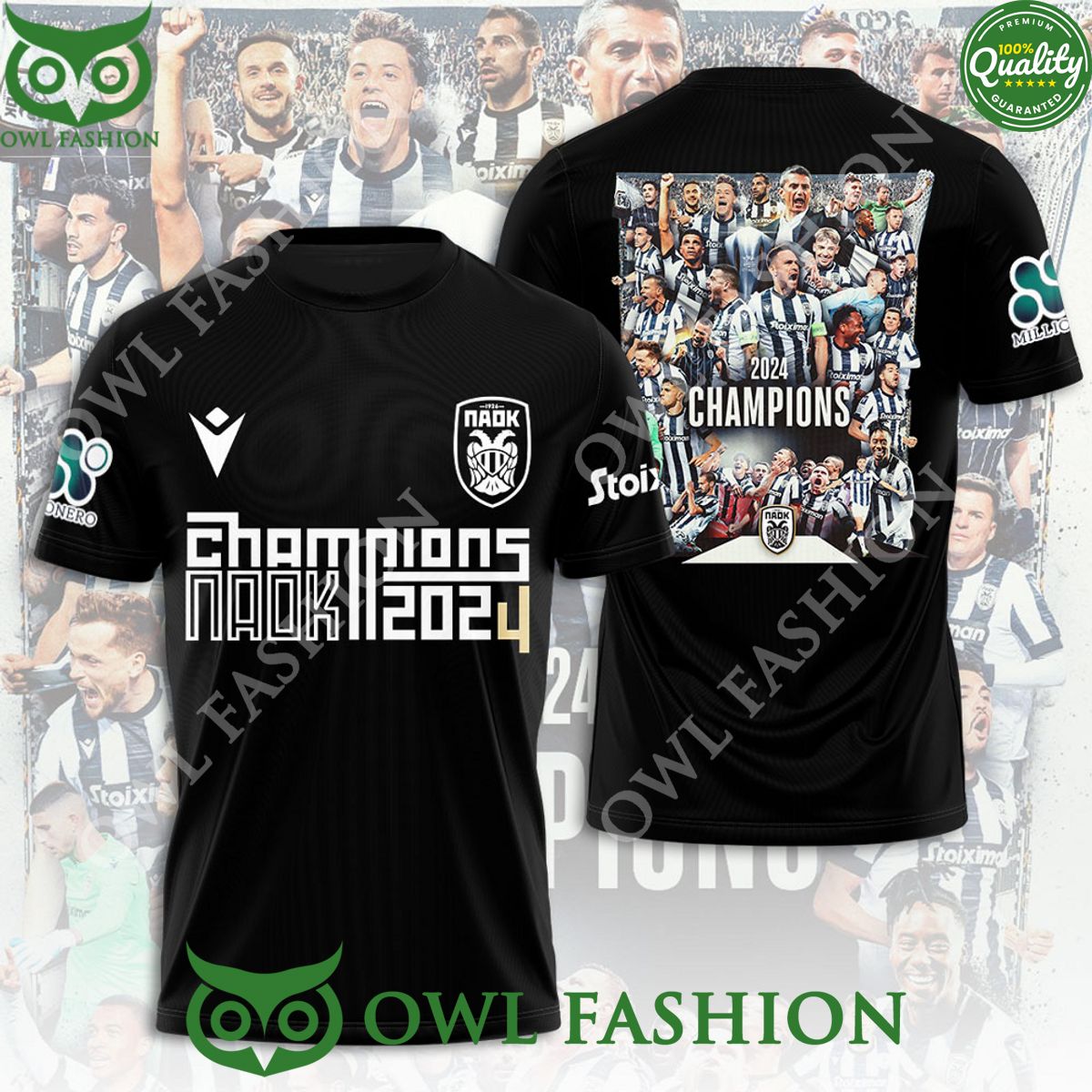 Champion Team 2024 PAOK FC Limited 3D Tshirt
