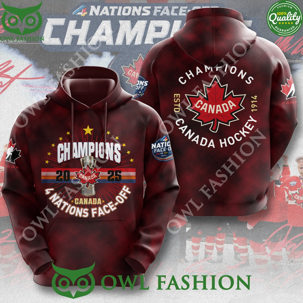 Champions Canada 2025 4 Nations Face Off 3D t shirt