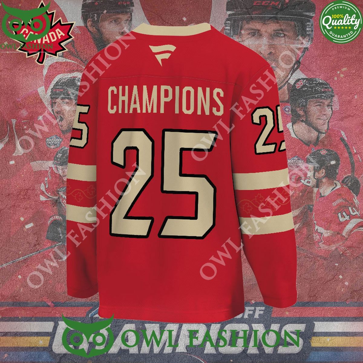 Champions Charlie McAvoy Canada 2025 4 Nations Face Off Hockey Jersey shirt