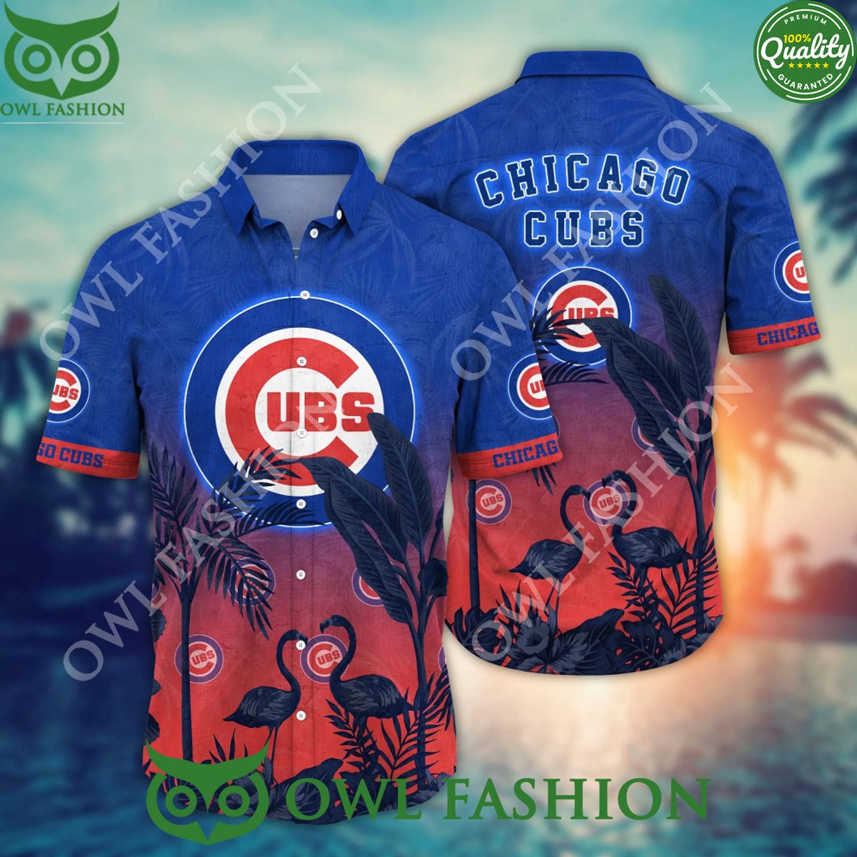 Chicago Cubs Floral Forest MLB Hawaiian shirt and shorts Beach Vibe