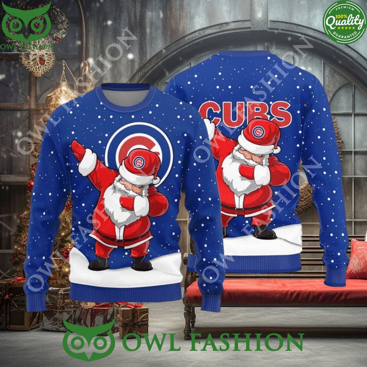 Chicago Cubs MLB Dab Santa Sweater Jumper For Christmas