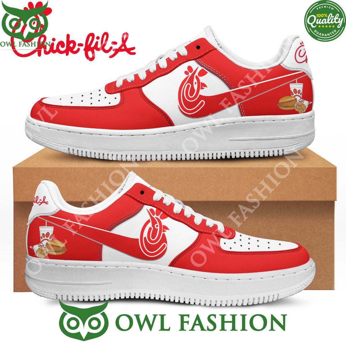 Chick fil A Chicken Sandwiches Red Air Force shoes