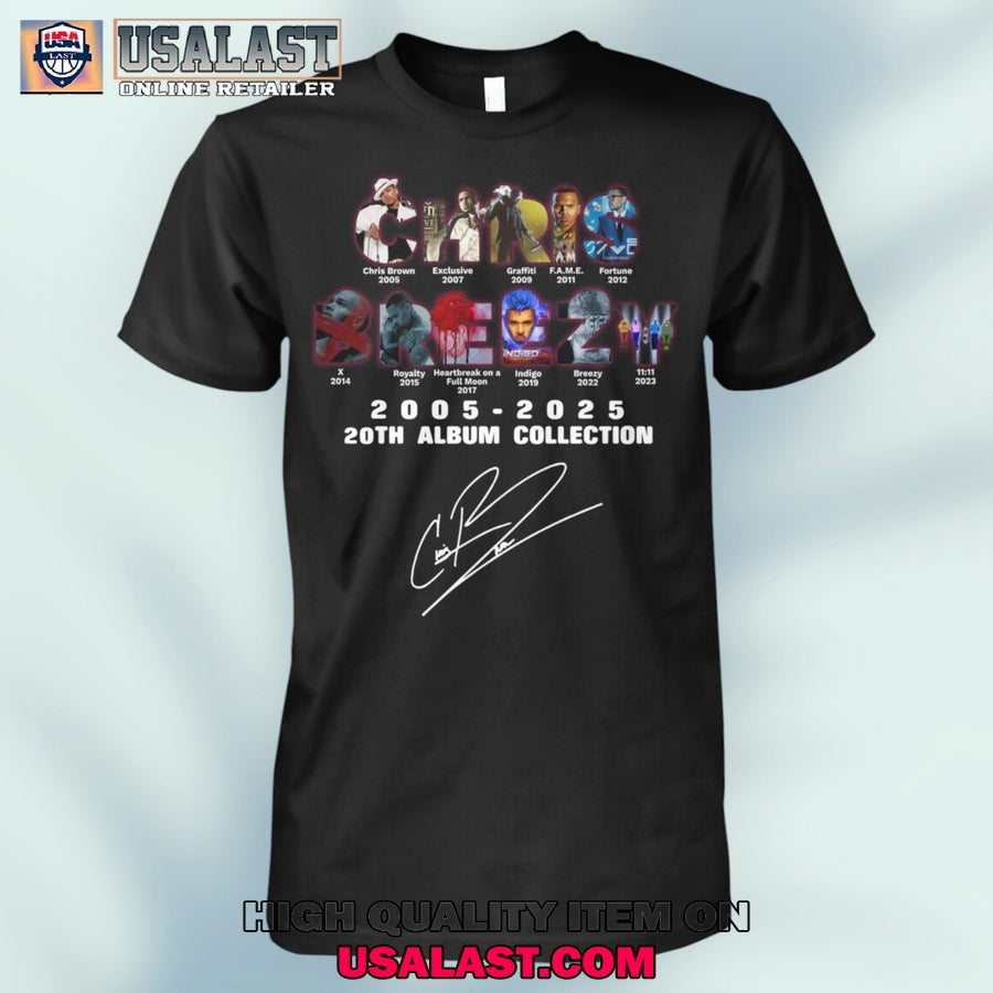Chris Brown 2005-2025 20th Album Collection Unisex T-Shirt