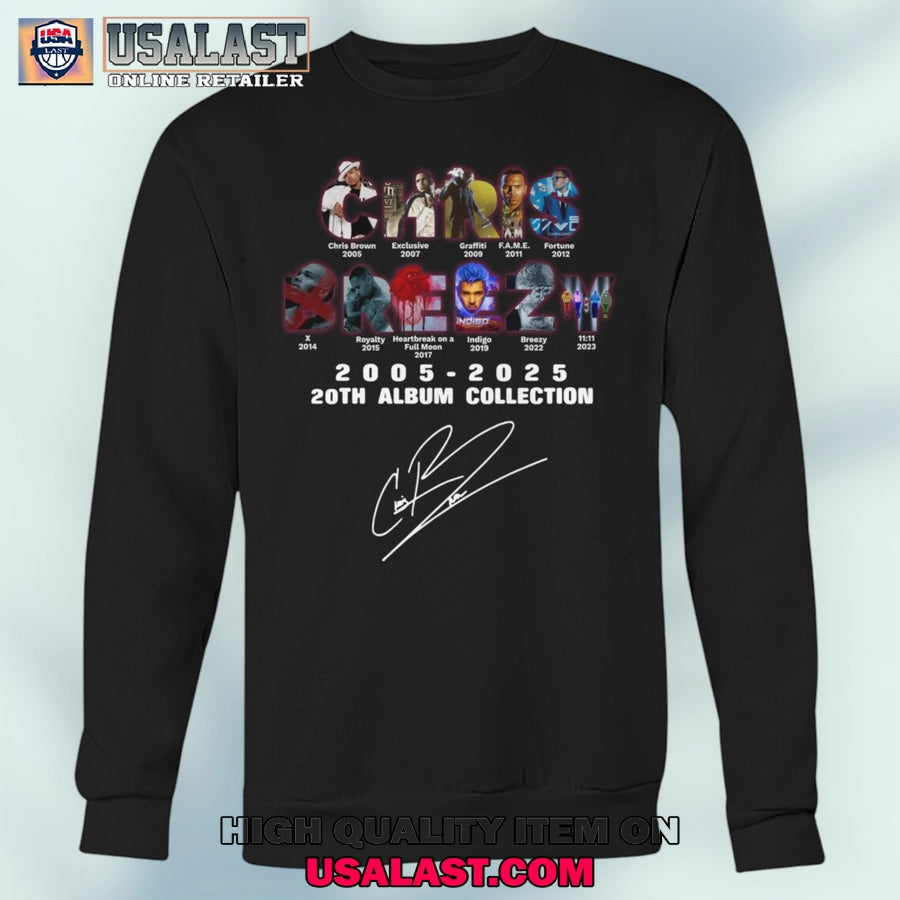 Chris Brown 2005-2025 20th Album Collection Unisex T-Shirt