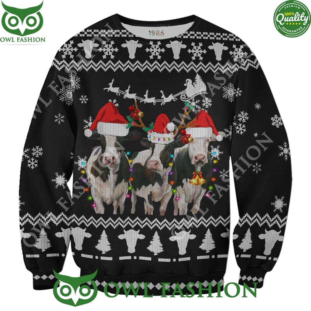 Christmas Cows Cute Premium Ugly Sweater