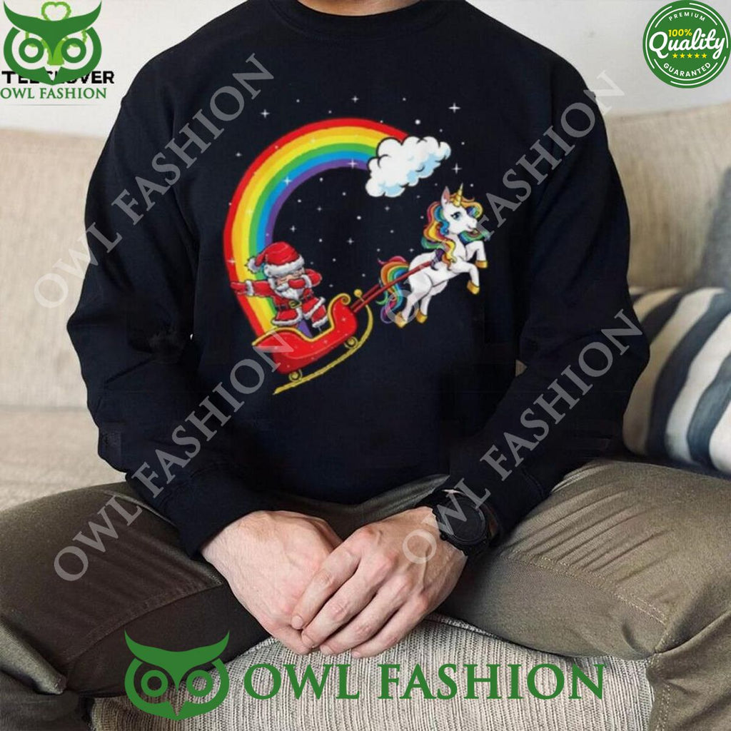 Christmas Dab Santa Unicorn Rainbow Christmas Unisex Shirt