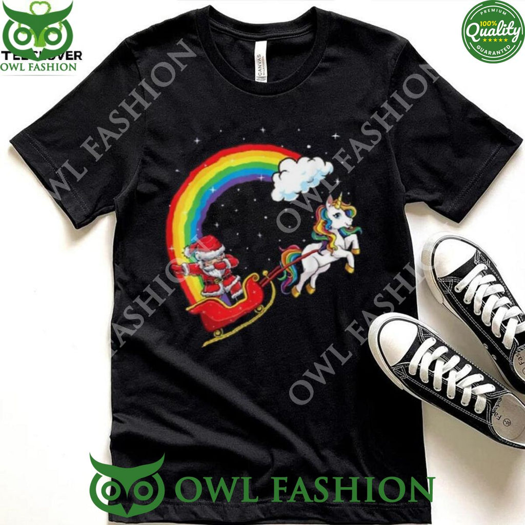Christmas Dab Santa Unicorn Rainbow Christmas Unisex Shirt