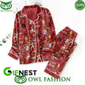 Christmas Elvis Presley Button Down Red Pajamas Set