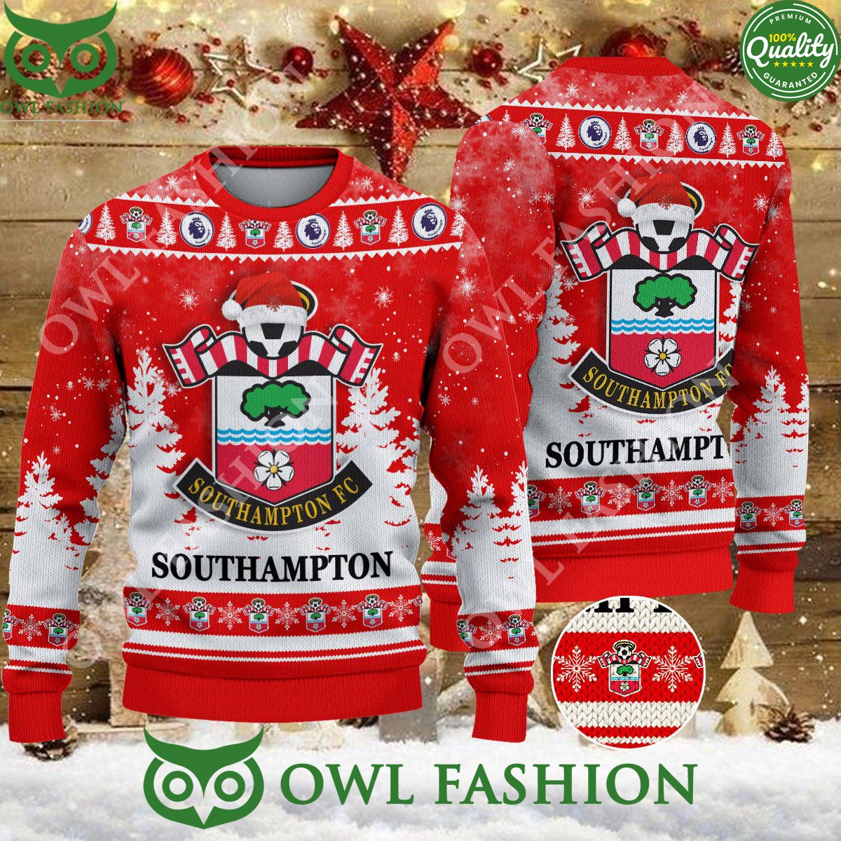 Christmas Football Southampton EFL Ugly Premier League Sweater Jumper
