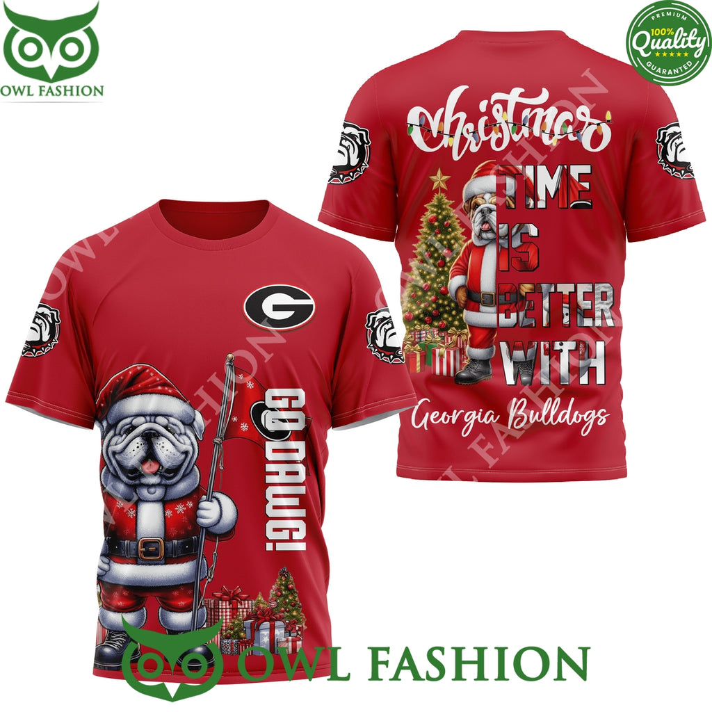 Christmas Time Is Better with Georgia Bulldogs 3D t Shirt