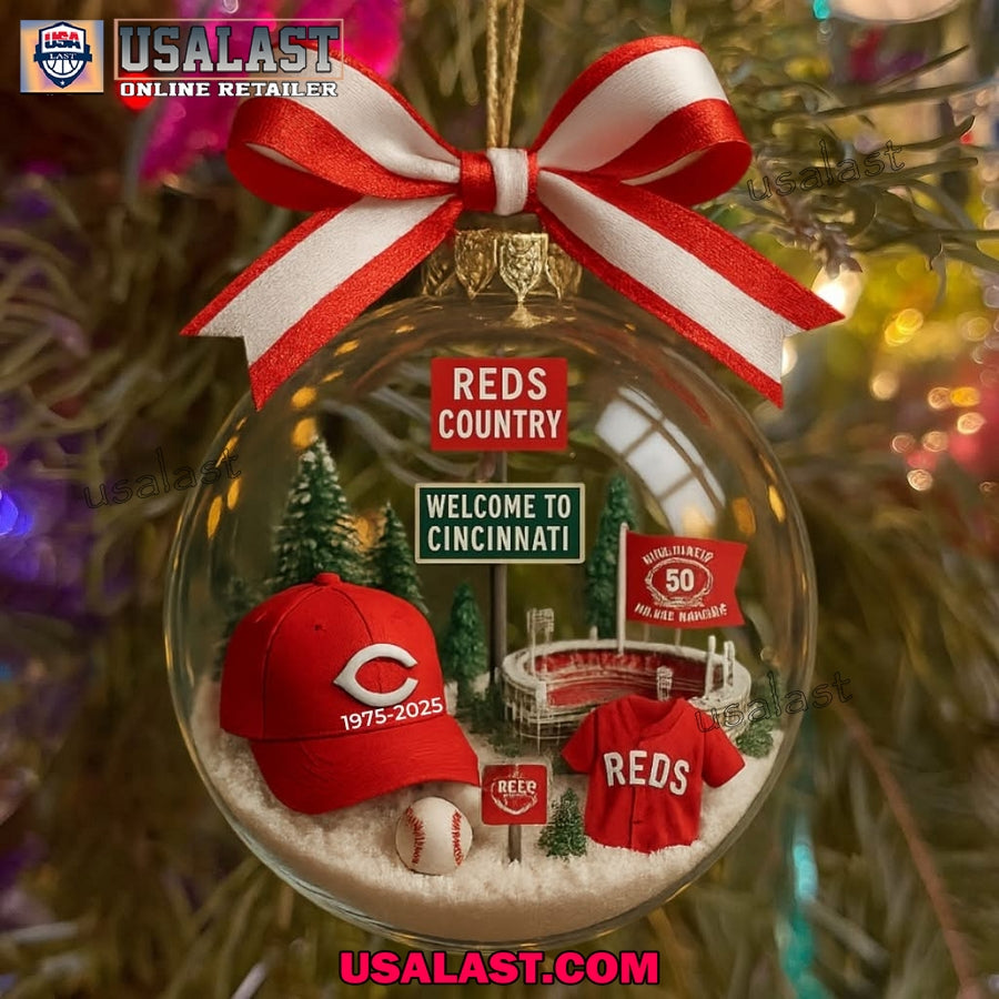 Cincinnati Reds 50 Year Anniversary Christmas Ornament