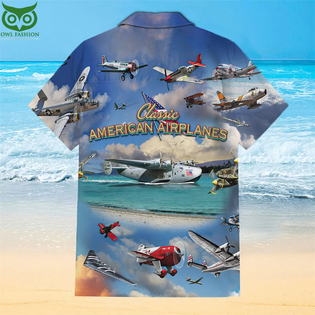 Classic American Hawaiian Airplane Shirt