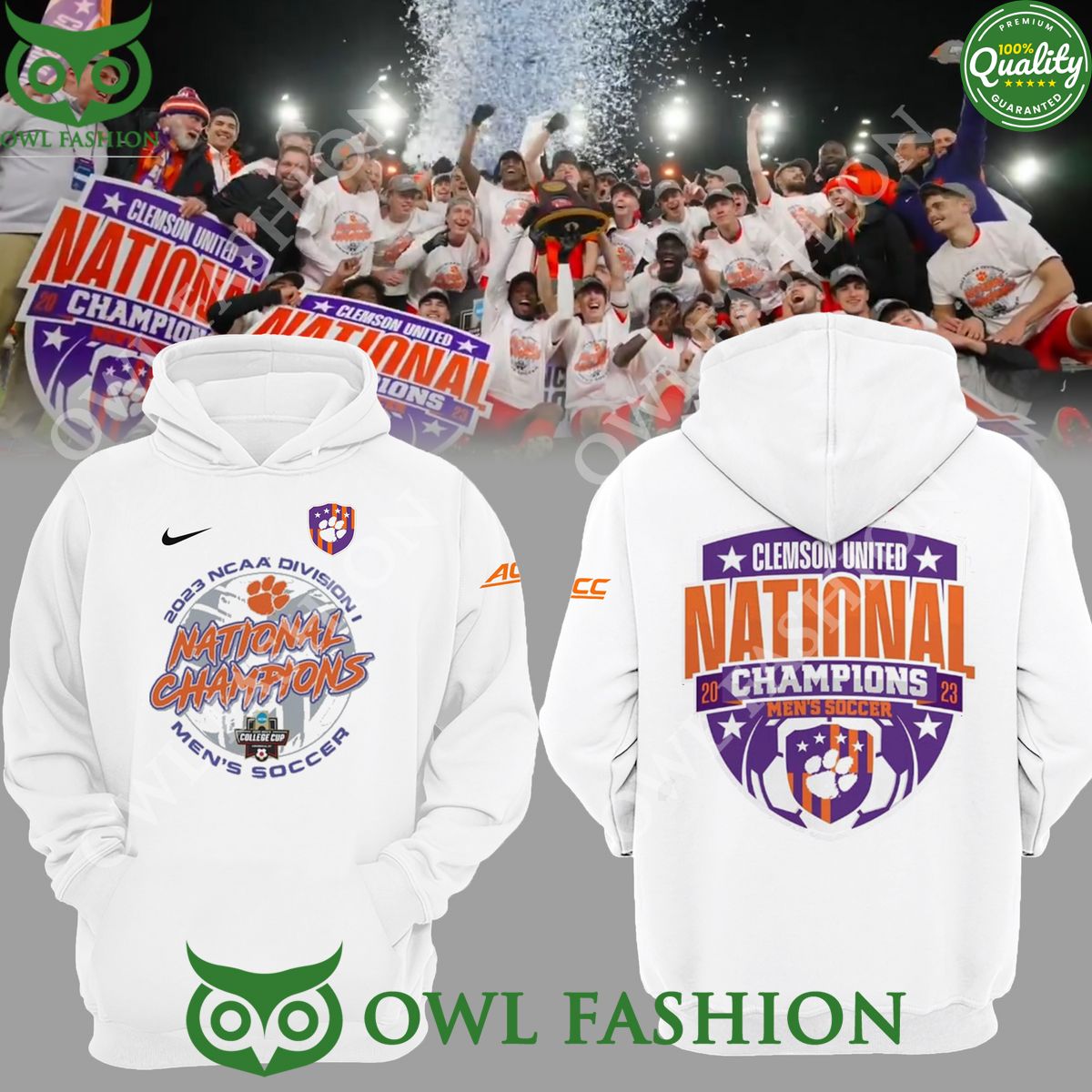 Clemson National NCAA 2023 Champion Men Soccer Hoodie