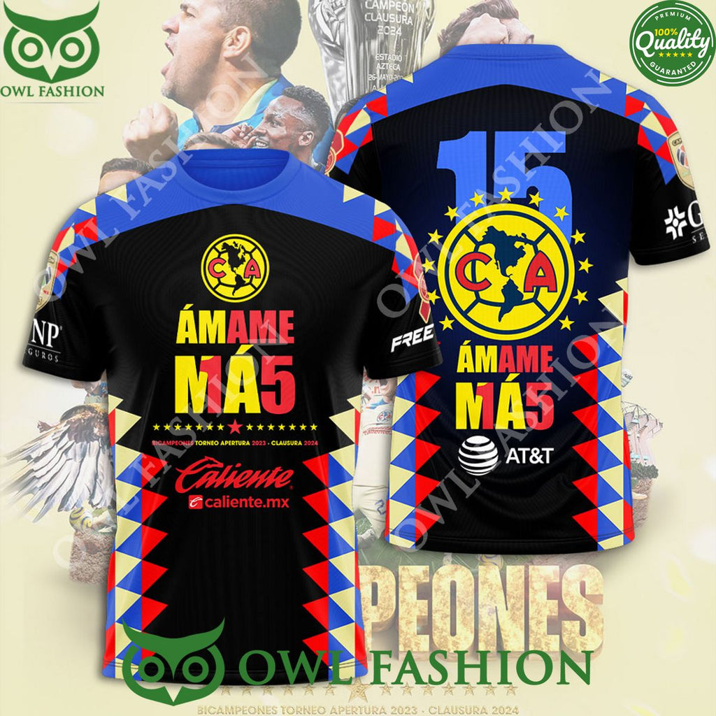 Club America Number 15 Amame M1A5 3D t shirt