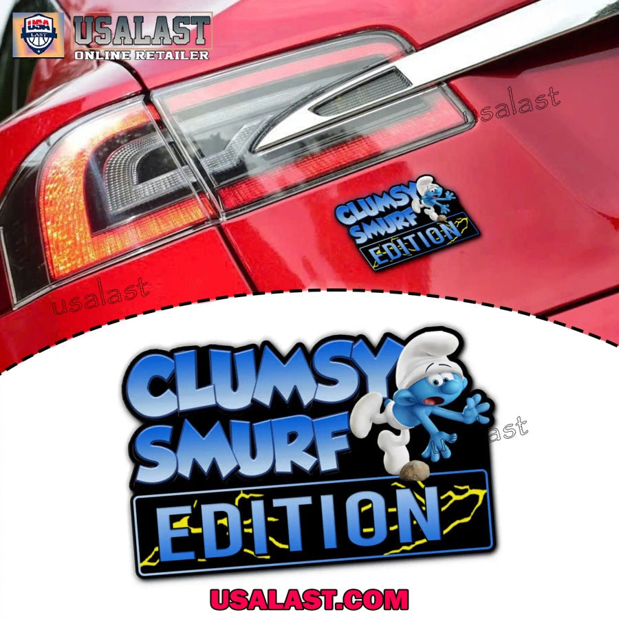 Clumsy Smurfs Edition 3D Car Badge Custom Car Sticker