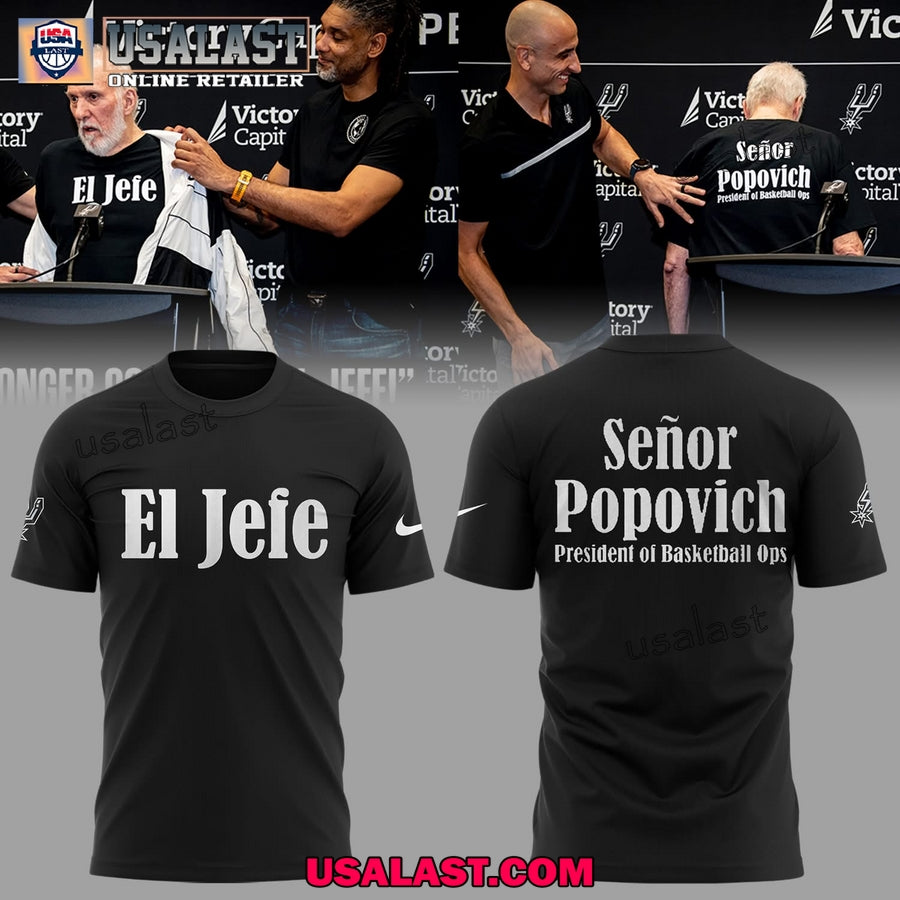 Coach Gregg Popovich I’m El Jefe Black Hoodie, T-Shirt