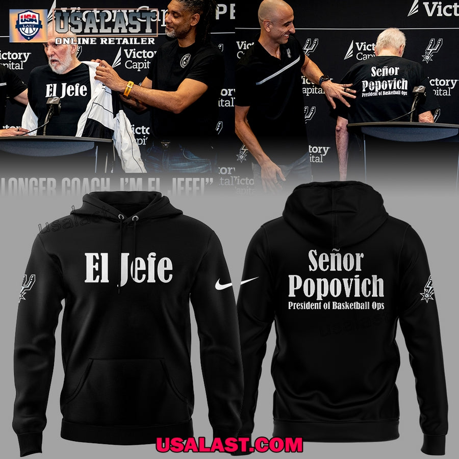 Coach Gregg Popovich I’m El Jefe Black Hoodie, T-Shirt