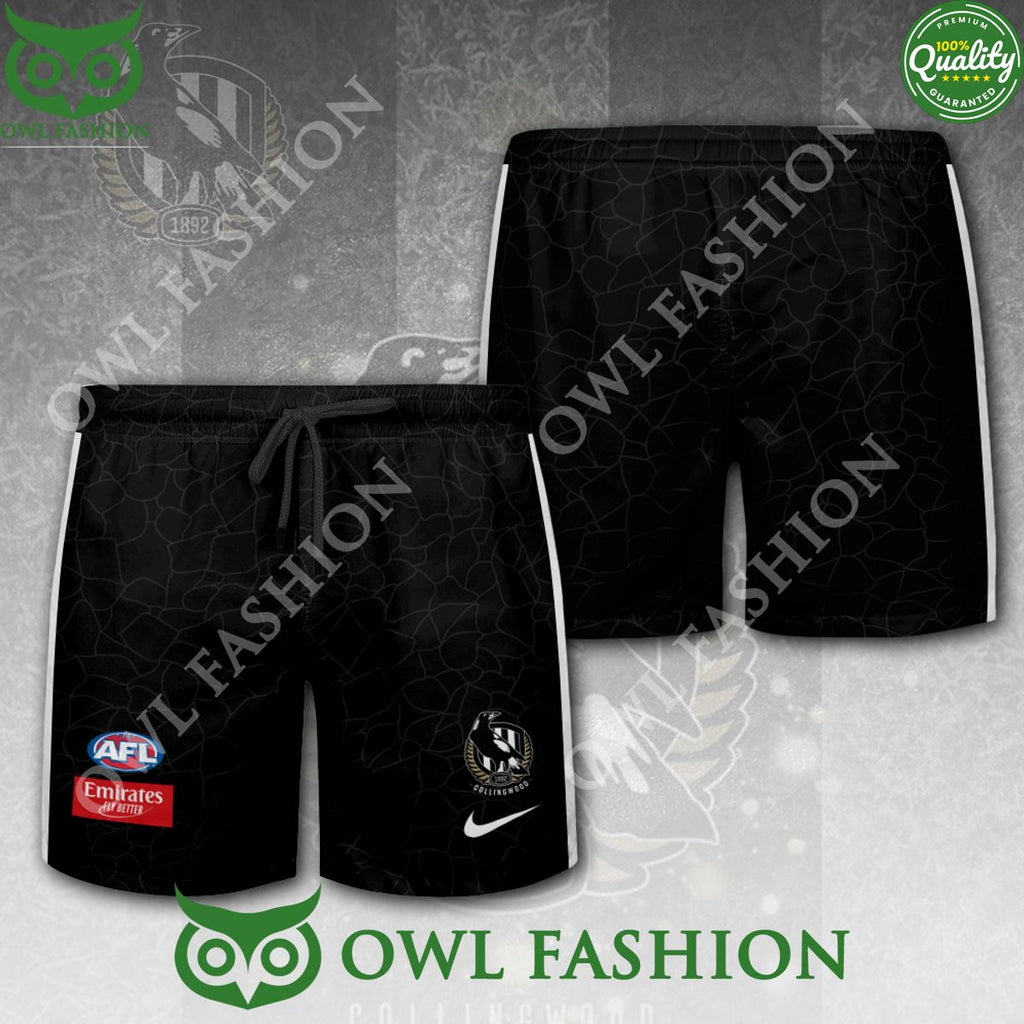 Collingwood FC 1892 Football Club Black and White 3D Shorts