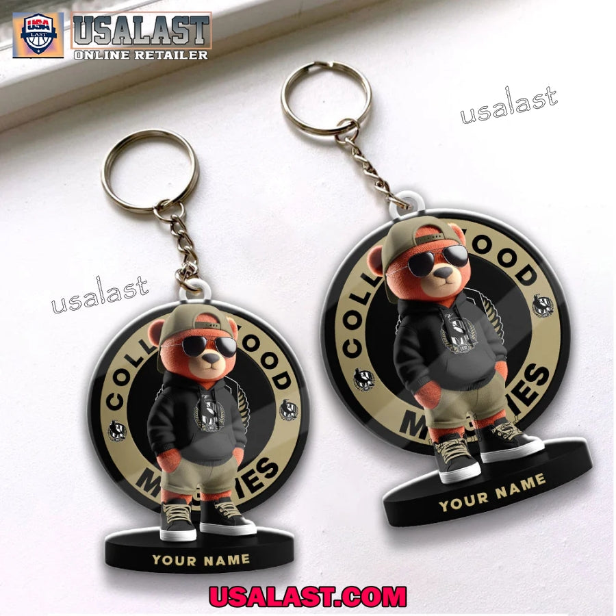 Collingwood Football Club Teddy Bear Custom Keychain