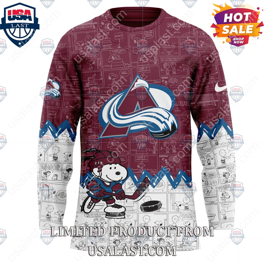 Colorado Avalanche NHL Happiness Is 75th Anniversary of Peanuts Hoodie