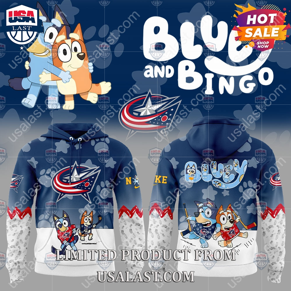 Columbus Blue Jackets NHL Bluey and Bingo Hoodie