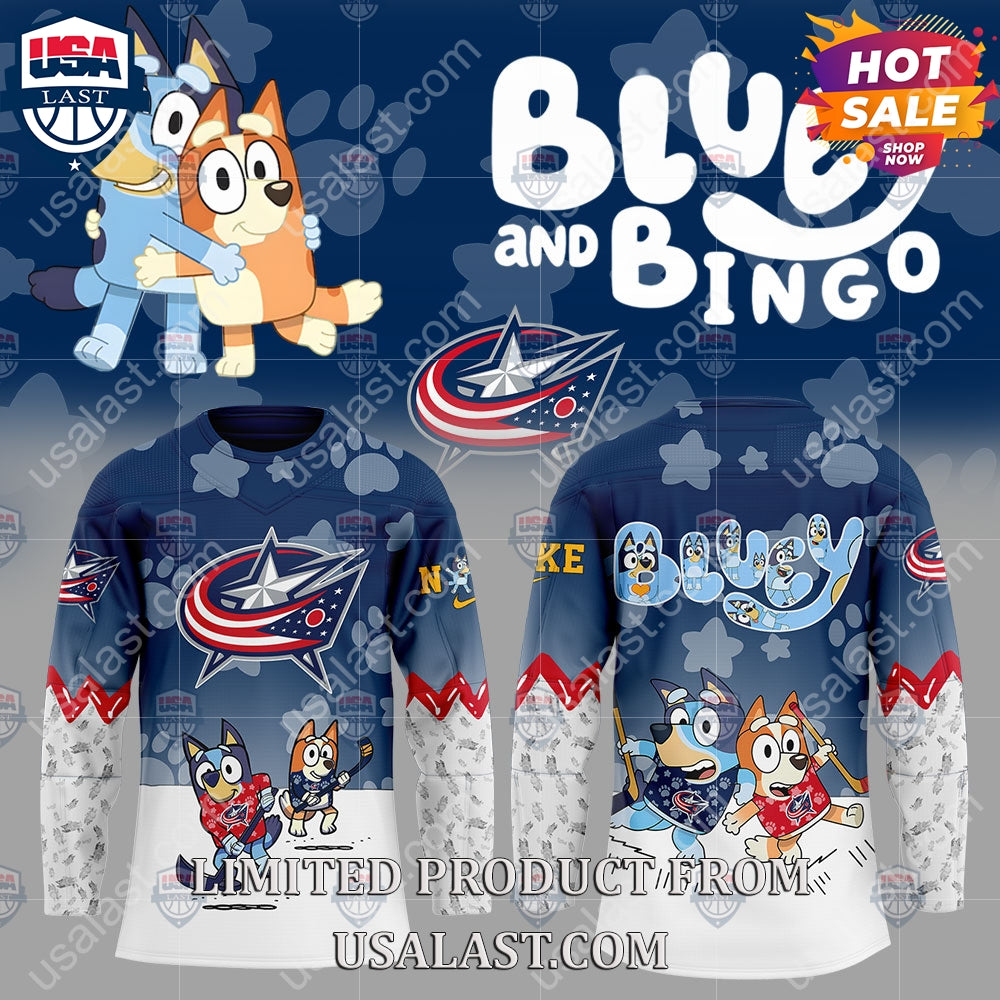 Columbus Blue Jackets NHL Bluey and Bingo Hoodie