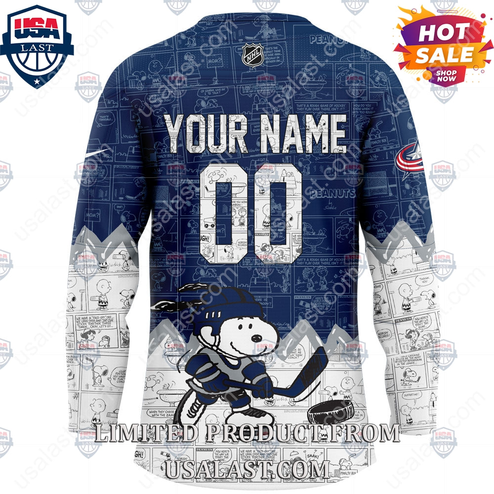 Columbus Blue Jackets NHL Happiness Is 75th Anniversary of Peanuts Hoodie