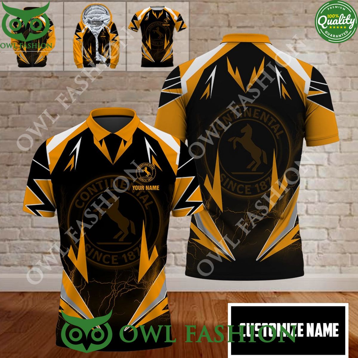 Continental German multinational automotive parts custom name since 1871 polo shirt printed