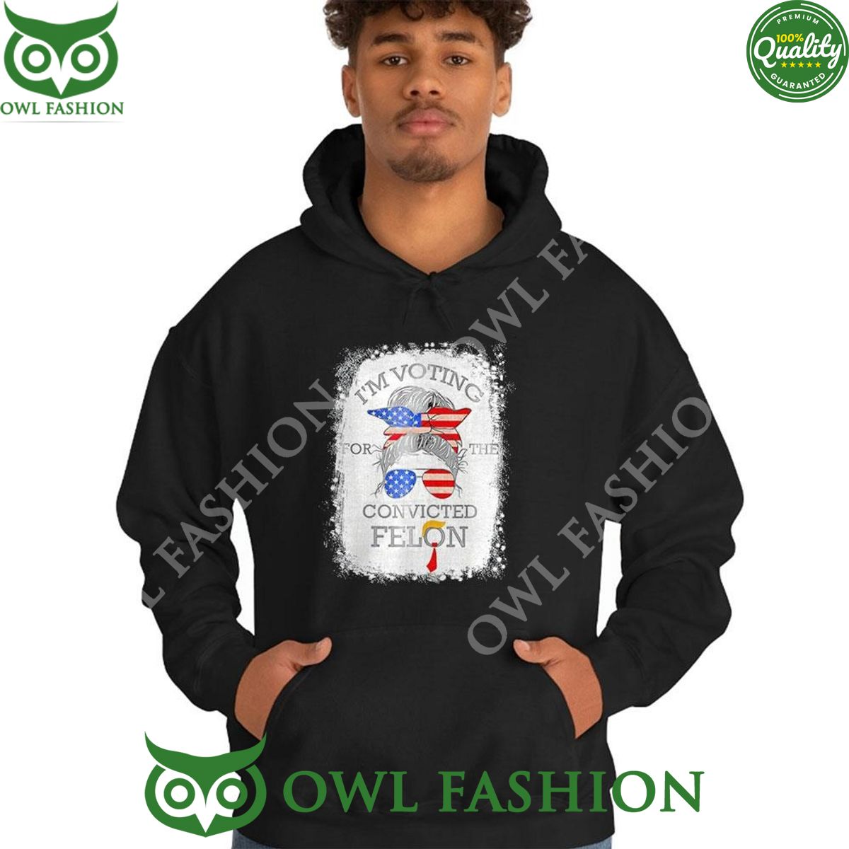 Convicted Felon Messy Bun Voting For The Convicted Felon 2024 Tshirt Hoodie