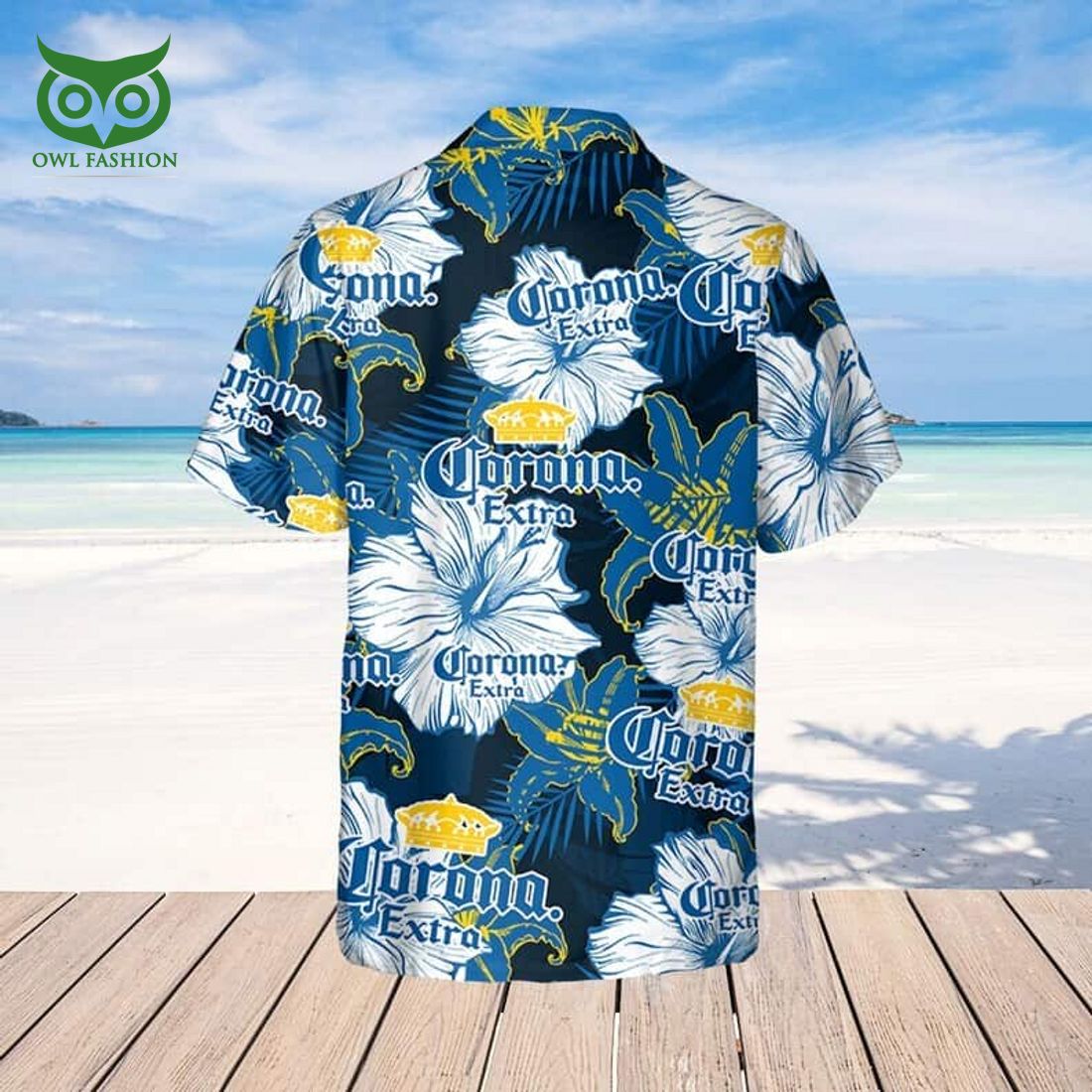 Corona Extra Beer Floral Pattern Hawaiian Shirt