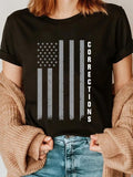 cotton American flag Thin Silver Line Correction FOG T-Shirt casual Fashion graphic tees for women Hoodie, Sweatshirt