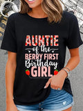 cotton Auntie FOG TNF Berry First Birthday Girl Sweet Strawberry T-Shirt casual Fashion graphic tees women Hoodie, Sweatshirt