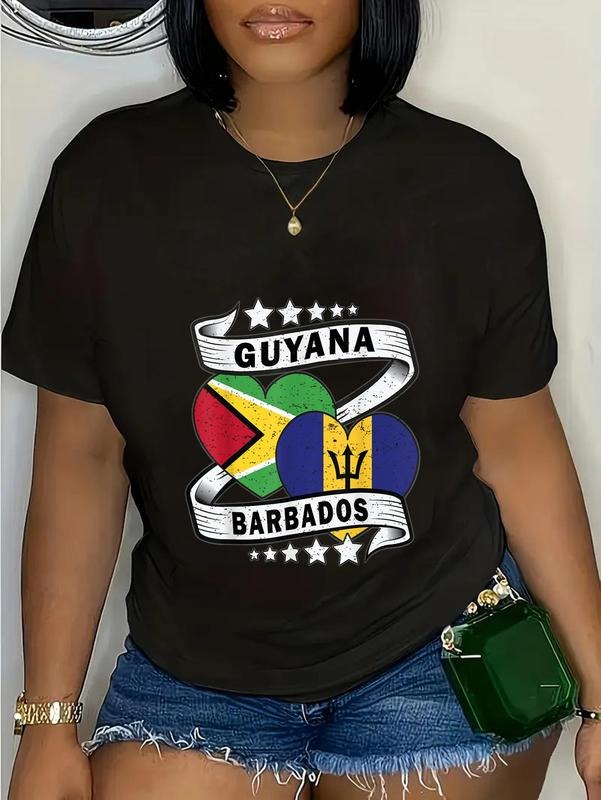 cotton Barbadian Guyanese shirt Barbados Gunpla brand Guyana flag T-Shirt casual Fashion graphic tees for women Hoodie,...