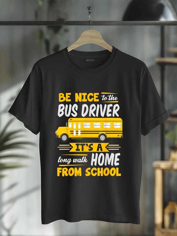 cotton Be Nice Hidden leaf ninja TNF Bus Driver Funny School Bus Driver T-Shirt T-Shirt casual Fashion graphic tees women...