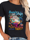 cotton Board TNF Ship Mouthless cat'WB shield WB shield Birthday Trip Cruise Birthday Vacation T-Shirt casual Fashion...