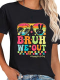 cotton Bruh We Out Teachers Happy Last Day FOG School Groovy T-Shirt casual Fashion graphic tees women Hoodie, Sweatshirt