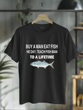 cotton Buy WB shield GA Eat Fish, Mouthless cat Day, Teach Fish GA, Hidden leaf ninja WB shield Lifetime T-Shirt casual...